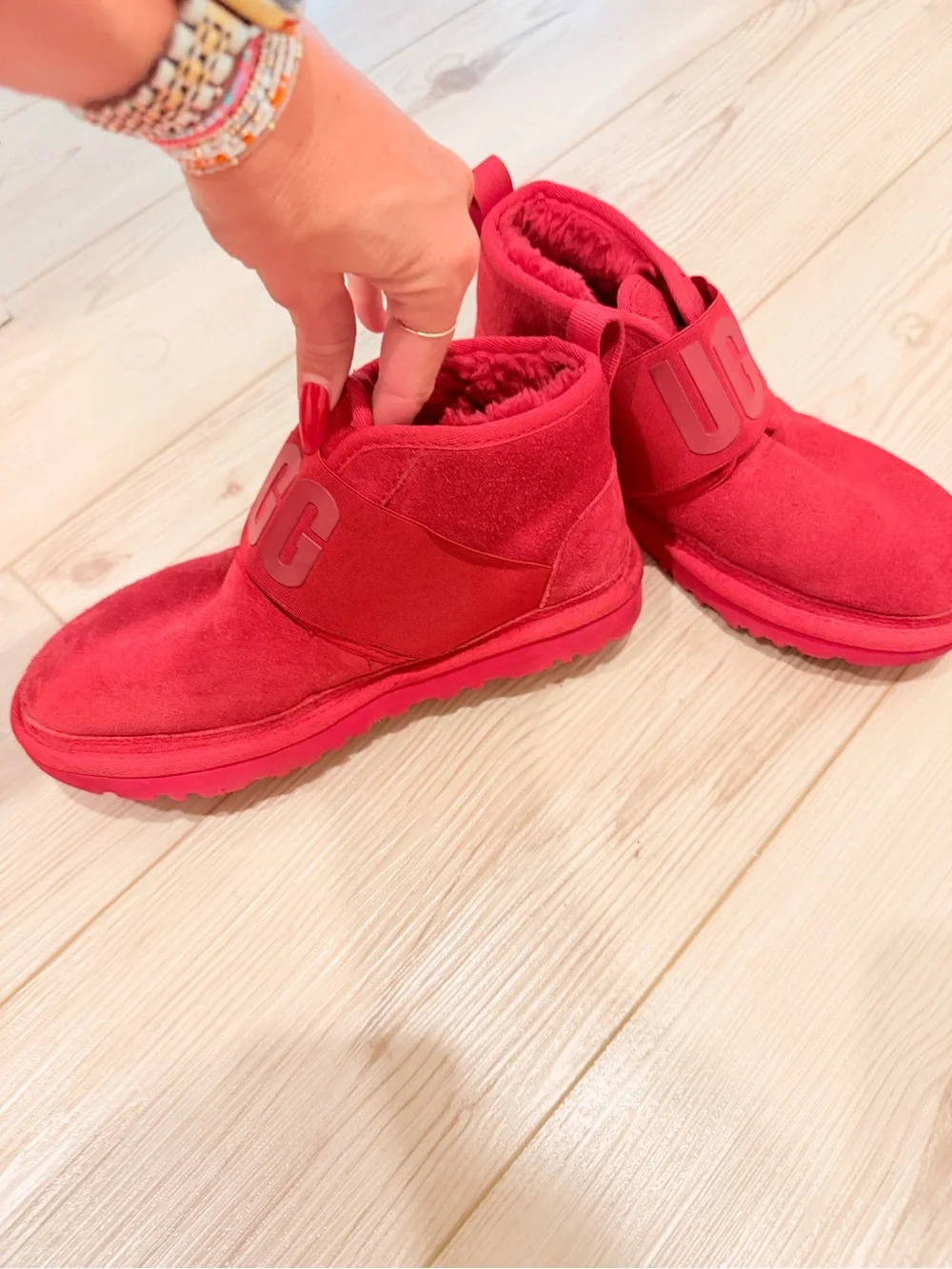 UGG Women's Red Suede Ankle Boots
